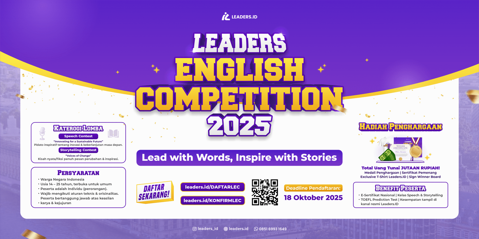 Leaders English Competition 2025 – Speech & Storytelling poster