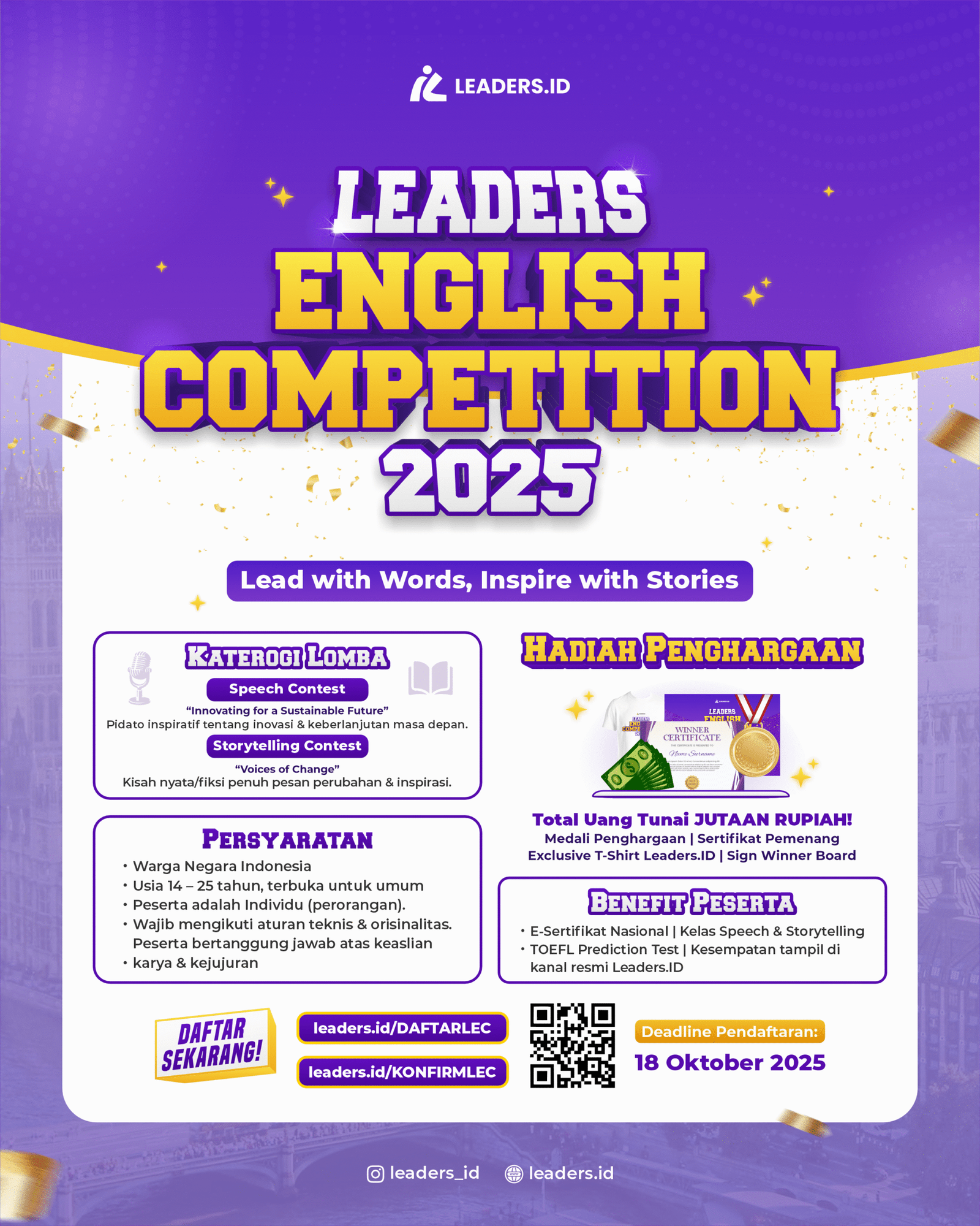 Leaders English Competition 2025 poster